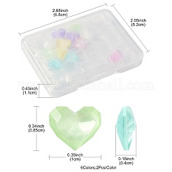 12шт 6 цвета стеклянные кабошоны со стразами RGLA-FS0001-19