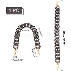 Леопардовый принт акриловые ручки для сумок с цепочкой&nbsp;FIND-WH0120-03B
