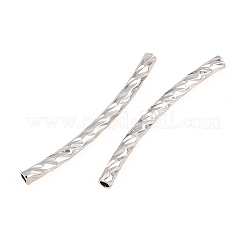 Латунные текстурированные изогнутые трубчатые бусины&nbsp;KK-H250-01B-P