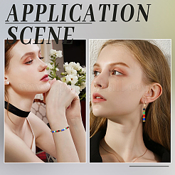 300шт непрозрачный стеклянный бисер с 2 отверстиями SEED-SC0001-19