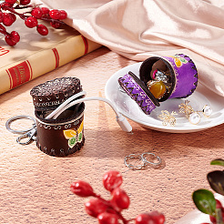 2 шт. 2-х цветные кожаные цилиндрические кошельки с узором в виде бабочек AJEW-OC0004-88