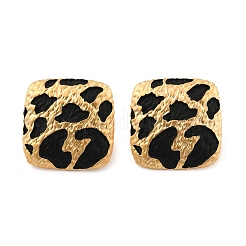 Леопардовый принт латунные эмалевые серьги-гвоздики для женщин&nbsp;EJEW-U055-15B-G