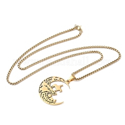 201 кулон из нержавеющей стали с полой огранкой в виде ковбойской луны&nbsp;LS-NJEW-H065-26G