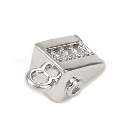 Латунные микропаве прозрачные подвески с фианитом&nbsp;KK-L238-28P