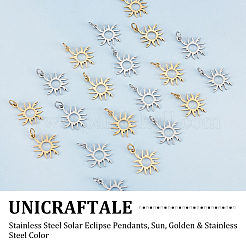 20 шт. 2 цвета 201 нержавеющая сталь подвески солнечное затмение STAS-UN0052-90