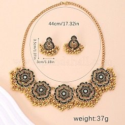 Ожерелья с подвесками из цветочного сплава и серьги-гвоздики FS-WGA9B77-01