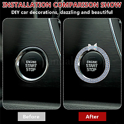 4шт 4-цветные самоклеящиеся наклейки из сплава со стразами для автомобиля&nbsp;AJEW-OC0013-45