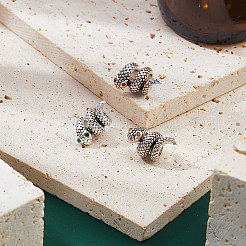 18 шт. 3 цвета тибетский стиль сплава стразы европейские бусины FIND-DC0007-66