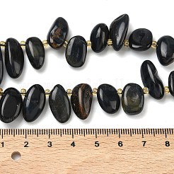 Нити бусин из натурального крашеного синего тигрового глаза&nbsp;G-P604-A13-01