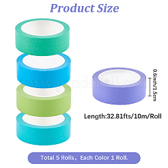 5 рулон двухцветной малярной ленты&nbsp;AJEW-CP0009-37