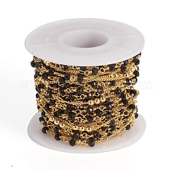 Латунная цепочка из бисера ручной работы CHC-G011-10G-03