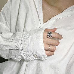 Крест 925 стерлингового серебра манжеты кольца FS-WGEDF09-01