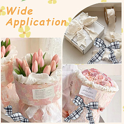 10 ярд льняной ленты с принтом в клетку OCOR-WH20001-13B