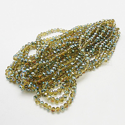 Гальваническое стекло граненые бусины рондель стренги EGLA-D020-8x5mm-M