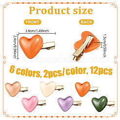 12 шт. 6 цвета железные заколки для волос из кожи аллигатора PHAR-HY0001-08