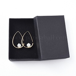 Серьги с подвесками из натурального белого лунного камня EJEW-JE03593-02