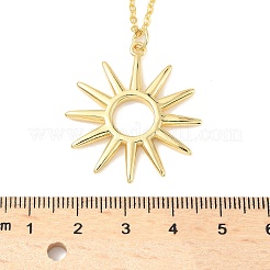 Латунные полые солнечные подвески ожерелья для женщин NJEW-S449-06G