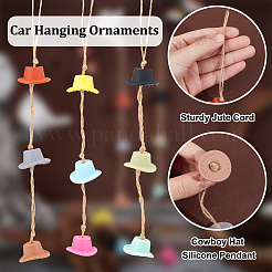 Ковбойская шляпа силиконовый кулон украшение HJEW-DR00021