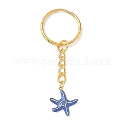 Латунные эмалевые брелоки в виде морских звезд&nbsp;KEYC-JKC01381