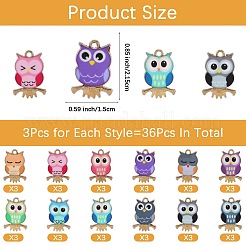 36шт 12 цвета сплава эмалевые подвески&nbsp;FIND-SZ0003-34