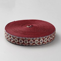 Жаккардовая лента с цветочным узором из полиэстера&nbsp;OCOR-WH0078-300A