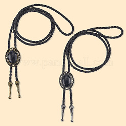 2 шт. 2-х цветное ожерелье-лариат из искусственной кожи NJEW-GF0001-15