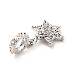 Реечное покрытие латунь микро паве кубический цирконий европейские подвески с подвесками KK-K270-11P