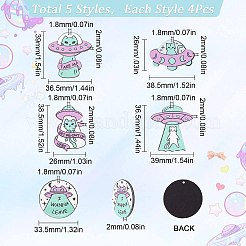 20шт 5 стиля непрозрачные акриловые подвески SACR-SC0001-06