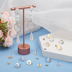 40 шт. 2-х цветная фурнитура для сережек-гвоздиков из нержавеющей стали 304 STAS-UN0055-59