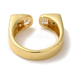 Кольца-манжеты из латуни с покрытием арочной стойки и микропаве из кубического циркония для женщин RJEW-G323-09G-04