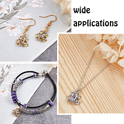 4 шт. 2-х цветные латунные микропаве разноцветные кубические циркониевые подвески&nbsp;ZIRC-BBC0001-10