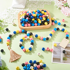 240шт 6 цвета натуральные деревянные бусины WOOD-TA0002-74B