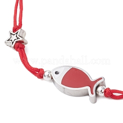 Браслеты из нейлоновых плетеных бусин для женщин и мужчин BJEW-JB11312-03