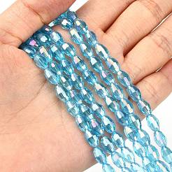 Стеклянные бусины с гальваническим покрытием  GC6X9MMC20Y-AB