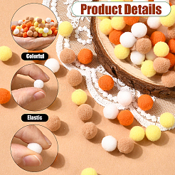 400 шт. шарики-помпоны из полиэстера 4 цветов&nbsp;DIY-SC0031-37D