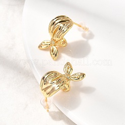 Серьги-гвоздики из листовой латуни EJEW-B148-05G