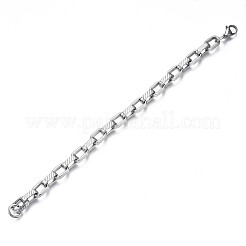 Не тускнеющий браслет из толстой цепи из нержавеющей стали 201 для мужчин и женщин BJEW-S057-75