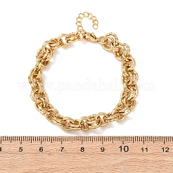 Браслеты-цепочки из кованой нержавеющей стали 304 с двойными кольцевыми звеньями для женщин&nbsp;BJEW-G780-06G-01