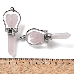 Подвески из розового натурального кварца&nbsp;KK-H491-01P-08