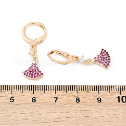 Латунные микропроволочные кубические серьги с цирконием EJEW-K300-16G