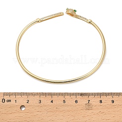 Браслеты-манжеты из латуни с микропаве из прозрачных кубических цирконий для женщин&nbsp;LS-BJEW-B145-07G-01