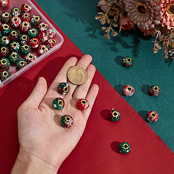 100 шт. 2-х цветные европейские бусины из полиэстера&nbsp;FIND-PH0029-12