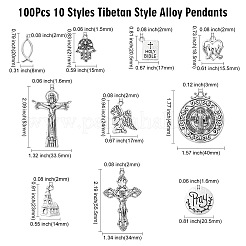 100шт 10 стиля подвески из сплава в тибетском стиле&nbsp;TIBEP-CJ0003-52