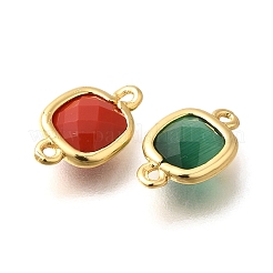 Латунные квадратные звенья из стекла с подвесками-соединителями&nbsp;STAS-K295-04G