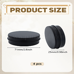 4 шт. круглые алюминиевые жестяные банки CON-LP0001-64