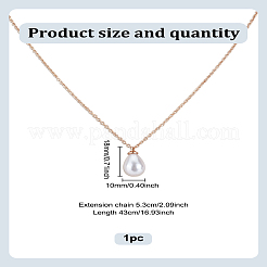 1 шт. АБС-пластик имитация жемчуга каплевидная подвеска железная цепь ожерелья&nbsp;NJEW-LP0009-35