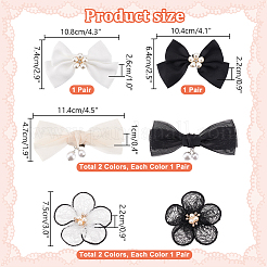 6 стиль полиэстер/ткань бант/цветок свадебная обувь украшение с пластиковой имитацией жемчужины AJEW-PH0012-07