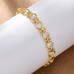 Латунные браслеты-цепочки с кольцами для женщин и мужчин BJEW-K273-05G
