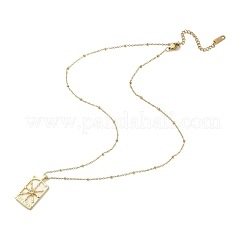 Латунные кубического циркония кулон ожерелья&nbsp;LS-NJEW-H051-01G-02