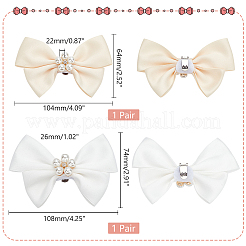 2 пара 2-х цветных полиэстеровых бантов для украшения свадебной обуви DIY-PH0020-72
